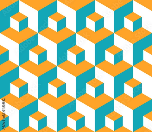 Fototapeta Seamless geometric 3d pattern