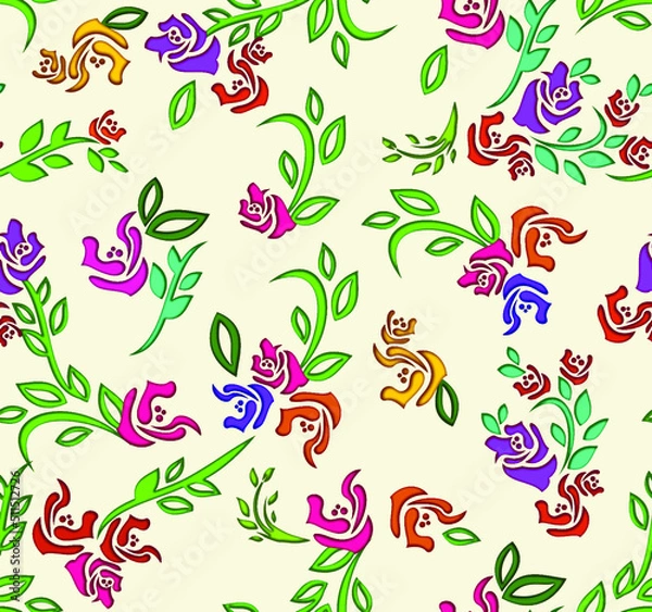 Fototapeta a pattern suitable for a textile consisting of flowers