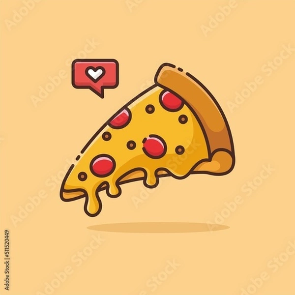 Fototapeta 
Illustration vector graphic of Pizza. Pizza minimalist style isolated on an orange background. The illustration is suitable for web landing pages, banners, flyers, stickers, cards, etc.