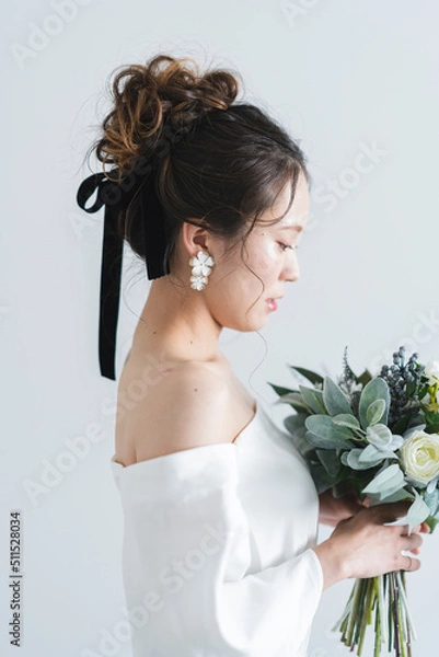 Fototapeta ウェディングドレスを着た花嫁