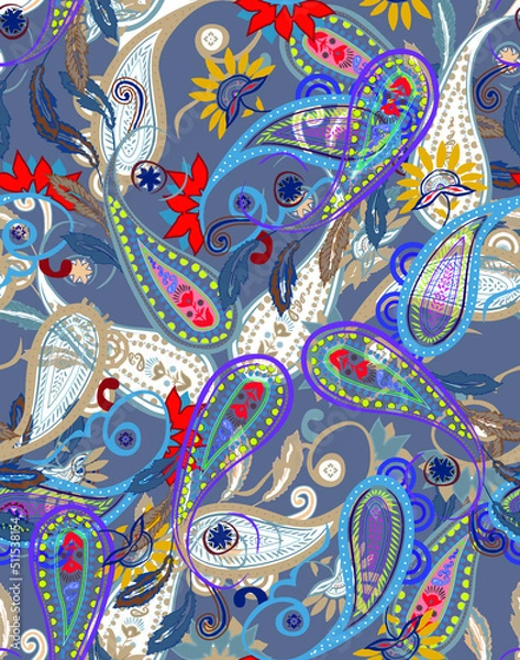 Obraz paisley textile suitable for the metraj pattern
