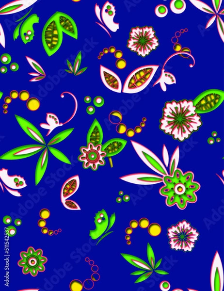 Fototapeta printing a suitable size for a textile consisting of flowers