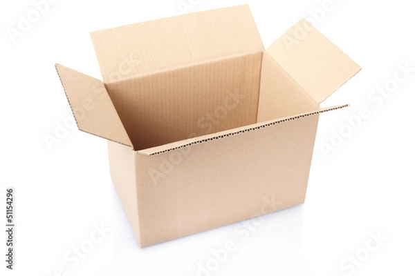 Fototapeta Open cardboard box, clipping path included