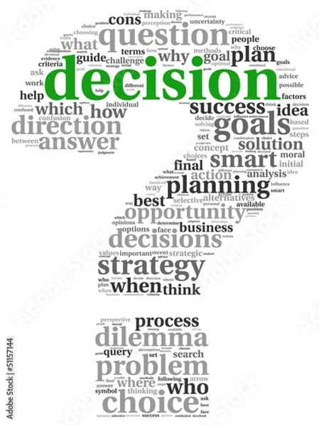 Fototapeta Decision concept in tag cloud