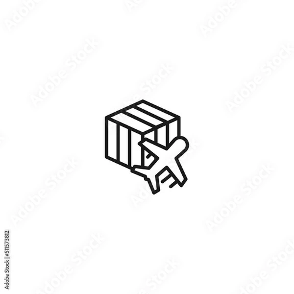 Fototapeta Shipping plane filled line icon. linear style sign for mobile concept and web design. Outline vector icon. Symbol, logo illustration. Vector graphic