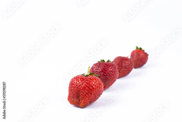 Fototapeta Strawberries on a white background. isolated. Bunch of strawberries. Summer