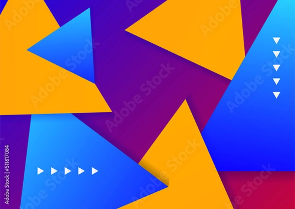 Fototapeta Abstract background with geometric shapes and dynamic effect. Modern pattern. Vector illustration for design.