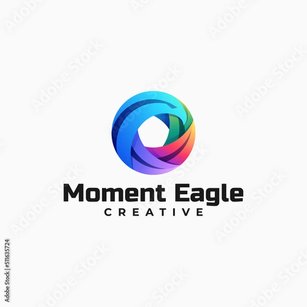 Fototapeta Vector Logo Illustration Eagle Gradient Colorful Style.