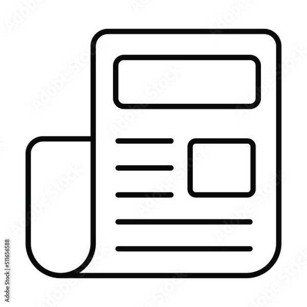 Fototapeta document Finance Related Vector Line Icon. Editable Stroke Pixel Perfect.