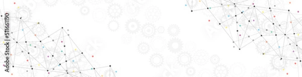 Obraz Abstract background and geometric pattern with connecting the dots and lines for banner design or header