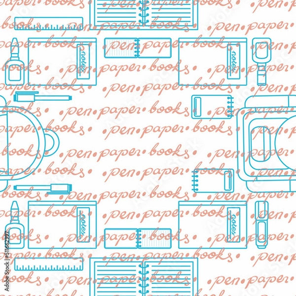 Fototapeta Back to School Seamless Surface Pattern Design