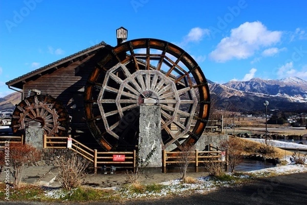 Fototapeta 南阿蘇村の親子水車