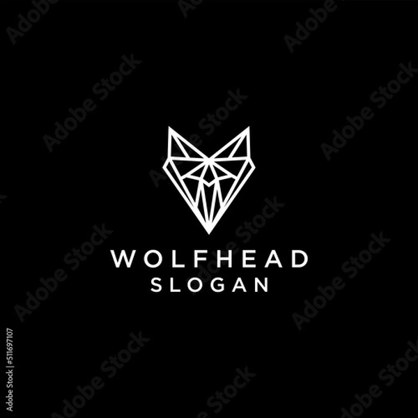 Fototapeta Wolf logo design icon template