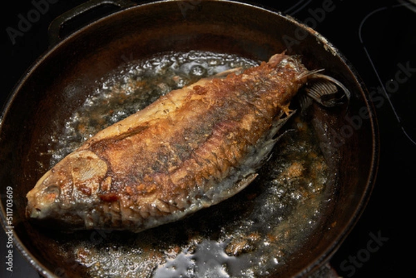 Fototapeta pan fried fish