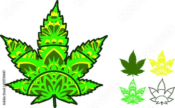 Fototapeta 
Mandala design. This design consists of several layers. You can change the color and size of the design. Cut each layer and glue together.

