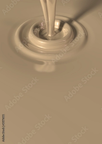 Obraz Liquid white chocolate background. 3d render.