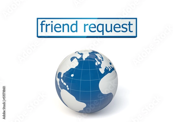 Obraz 3d render. Friend request from the earth