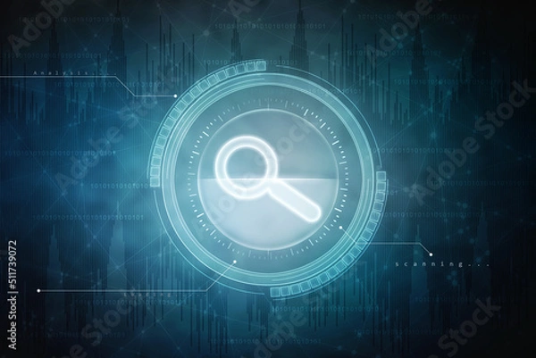 Fototapeta 2d illustration lens search button 
