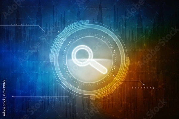 Fototapeta 2d illustration lens search button 
