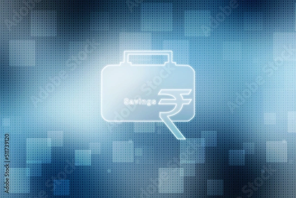 Fototapeta 2D rendering illustration Rupee currency