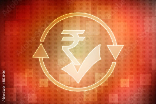 Fototapeta 2D rendering illustration Rupee currency
