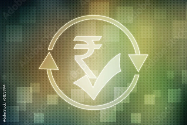 Fototapeta 2D rendering illustration Rupee currency