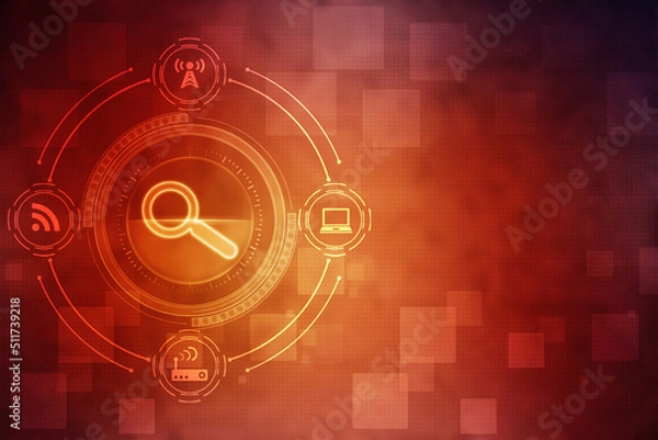 Fototapeta 2d illustration Digital Abstract technology background