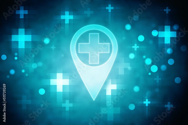 Fototapeta 2d rendering hospital navigation planning, concept
