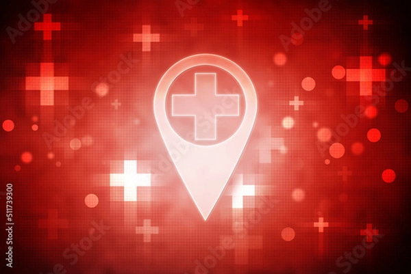 Fototapeta 2d rendering hospital navigation planning, concept
