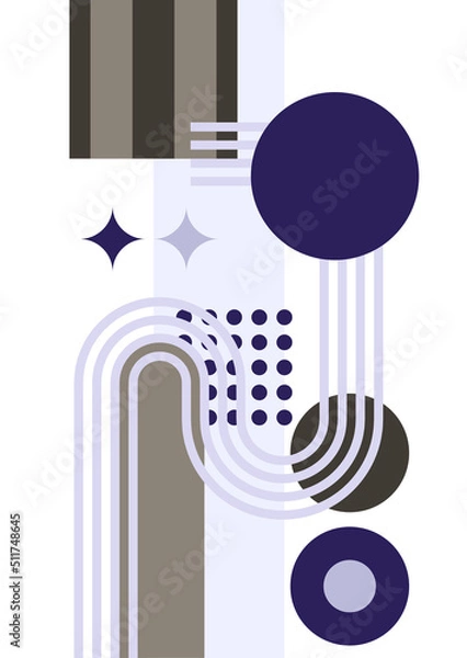 Fototapeta Abstract modern background. Backgrounds with geometric balancing shapes. Boho wall decor. Modern geometric compositions and forms. Posters with abstract shapes, vector