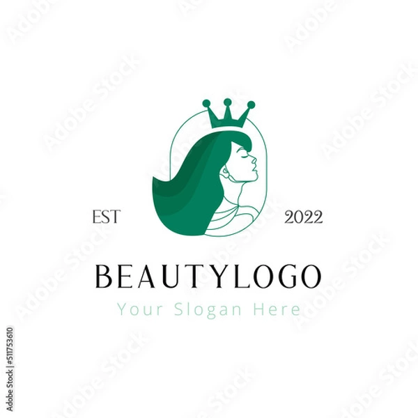 Obraz Queen Girl Logo design vector template