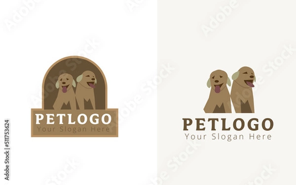 Obraz Two Pet or Dog logo design vector template