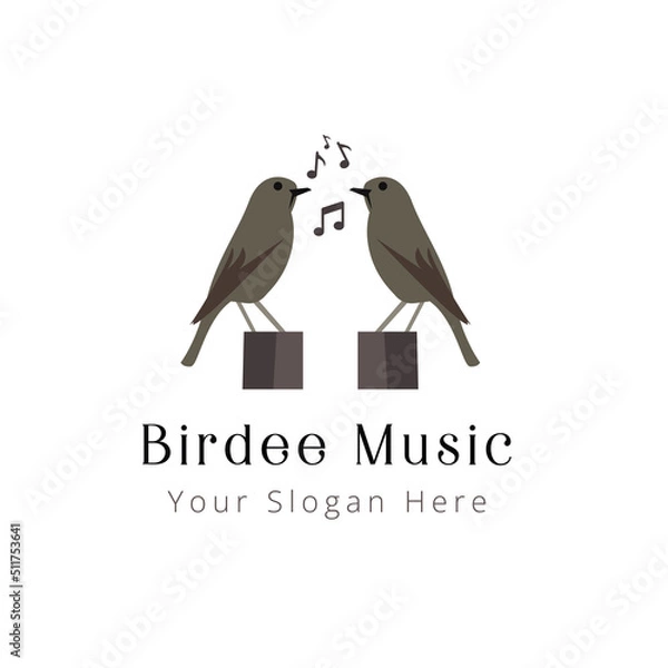 Obraz Bird Music logo design vector template