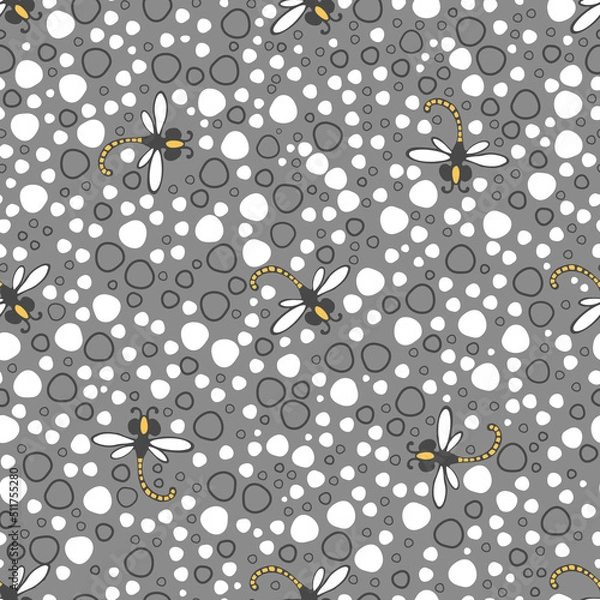 Fototapeta Polka dot pattern with streakoses. Seamless vector pebbles or polka dots Summer mood print. Vector printing of fabrics and polygraphy products.