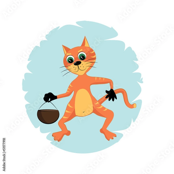 Fototapeta cat with bowler