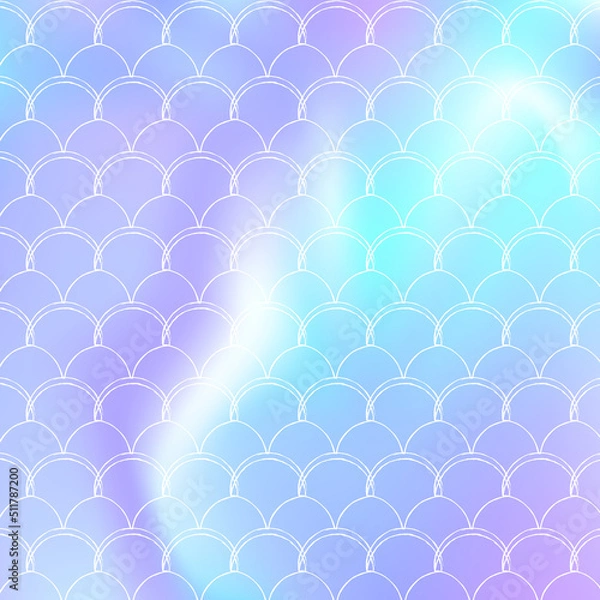 Fototapeta Mermaid scales background with holographic gradient.