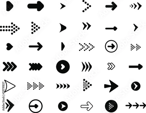 Obraz Creative Arrow Set, Arrow Icon, Bullet List for PowerPoint Presentation