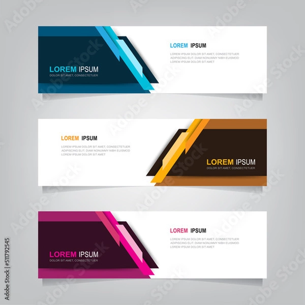 Obraz Abstract banner design web template Set, Horizontal header web banner.