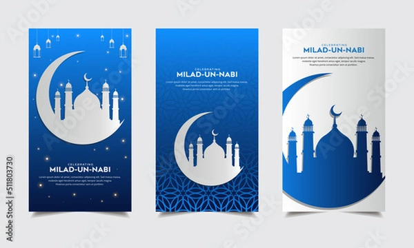 Fototapeta Elegant Maulid Nabi Muhammad design template stories or Mawlid Prophet Muhammad islamic stories