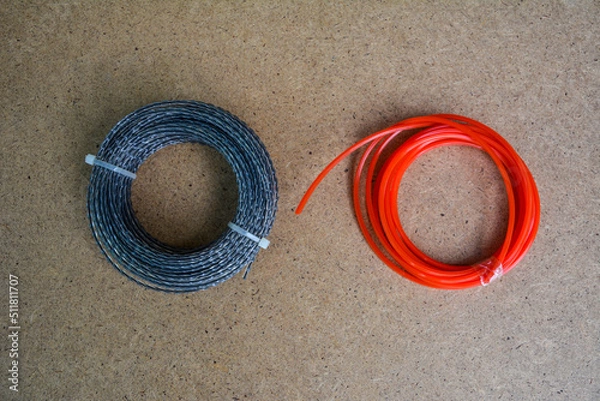 Fototapeta Red trimmer or mower line