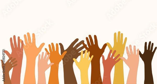Obraz Group hands on top of each other of diverse multi-ethnic and multicultural people.Diversity people.Diverse culture.Racial equality.Concept of teamwork community and cooperation.Oneness