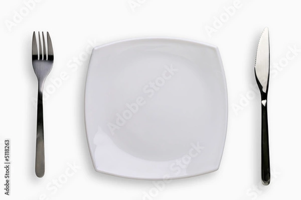 Fototapeta Place setting with clipping path