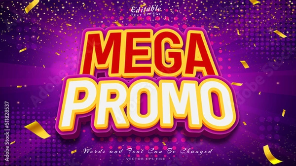Obraz mega promo 3d text effect