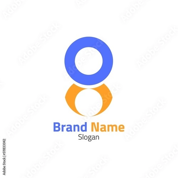 Fototapeta Abstract logo in the form of numbers and people.