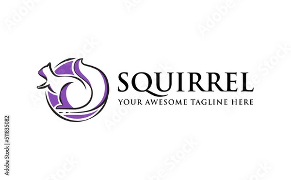 Fototapeta abstract logo design squirrel