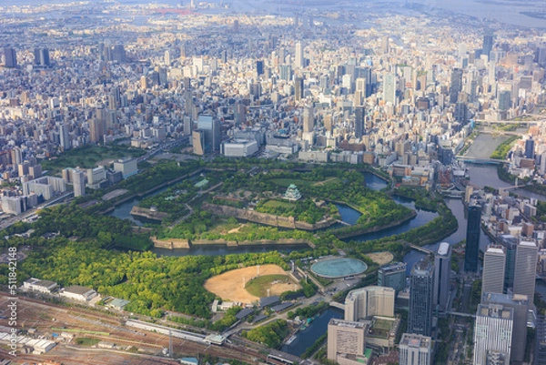 Obraz 大阪城　空撮