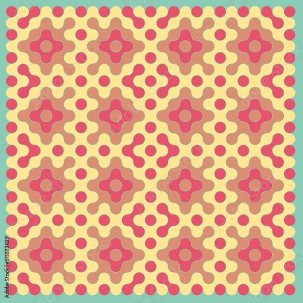 Fototapeta Multicolor truchet tiling connections illustration