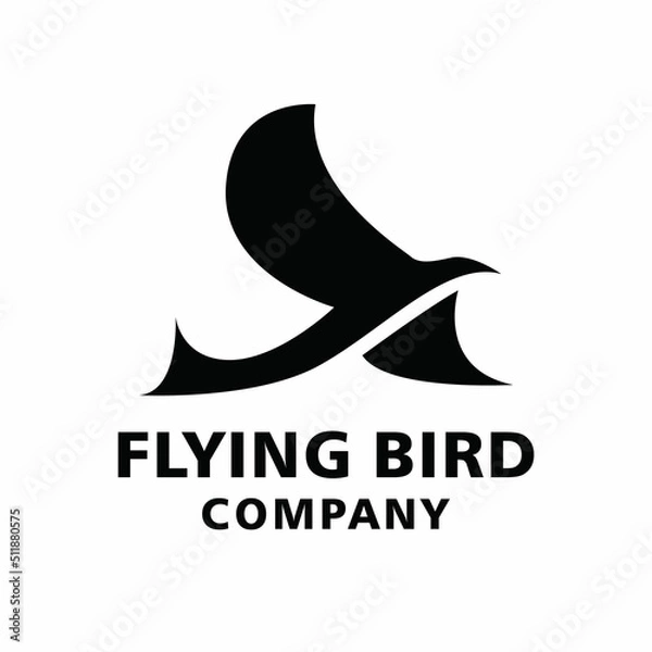 Fototapeta flying bird silhouette logo Design vector for travel
