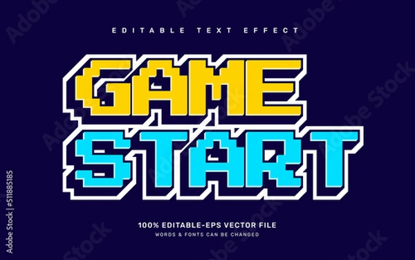 Fototapeta Game editable text effect template