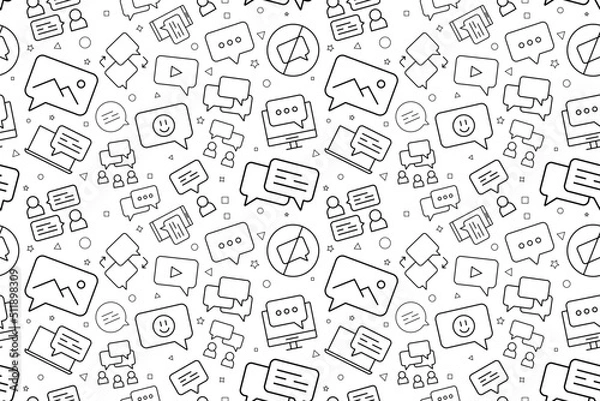 Fototapeta Vector online chatting pattern. Online chatting seamless background	
